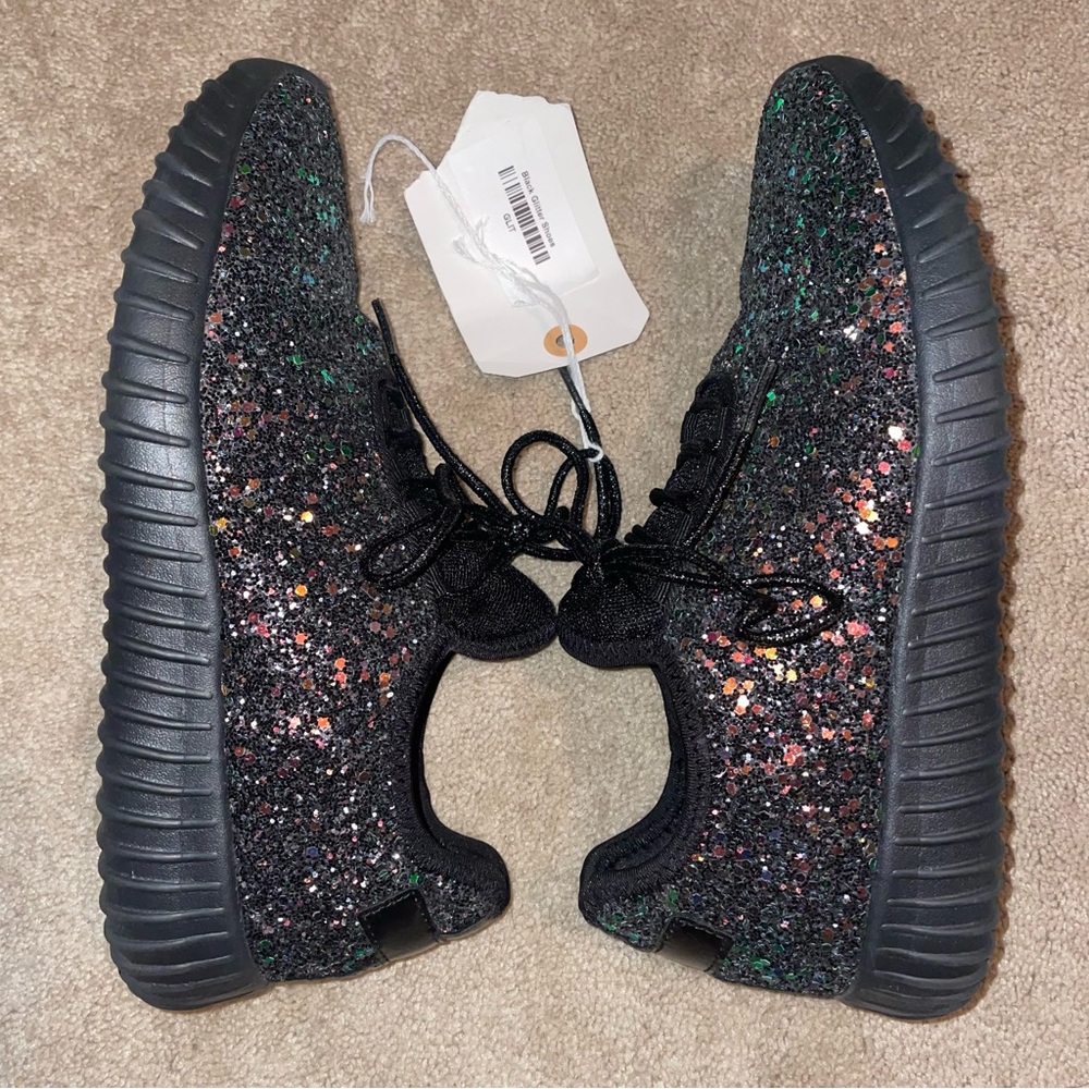 Forever 21 Black Glitter Sneakers - Picture 1 of 10